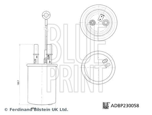Blueprint ADBP230058 Fuel In-Line Filter 55mm Outer Diameter Fits MG MG ZS