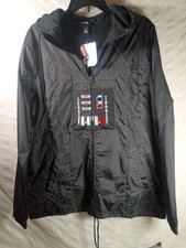 NWT Star Wars Darth VADER Mens Large Lined Windbreaker Jacket Black Embroidered