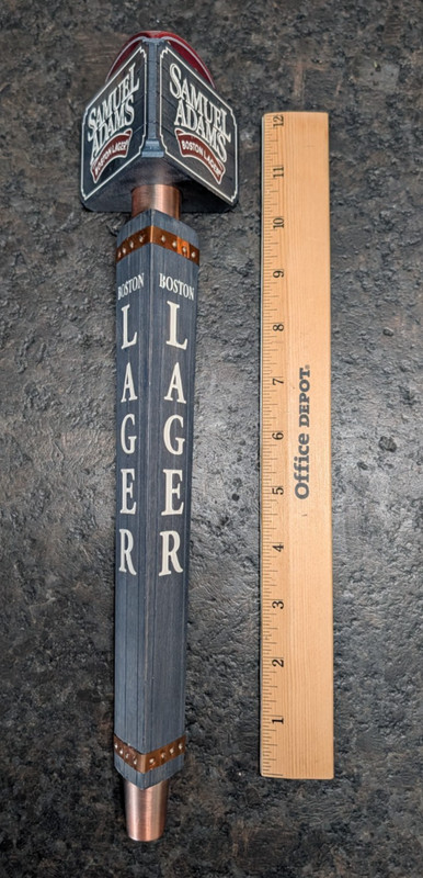 SAM ADAMS BOSTON LAGER BAR BEER TAP HANDLE - 3 SIDED WOOD - EXCELLENT CONDITION