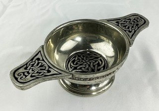 St Justin Pewter Quaich with Celtic Design