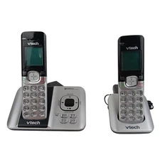 VTech CS6529-2 Cordless Phone System Silver 2 Handsets Digital Answering Base