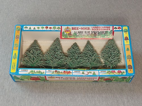 AHM See-Niks HO 5 Large Blue Spruce Trees 3709T ~ TS