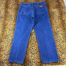 Vintage 80s Wrangler Cowboy Cut Denim Blue Jeans 31MWZPW 36x28 Made in USA