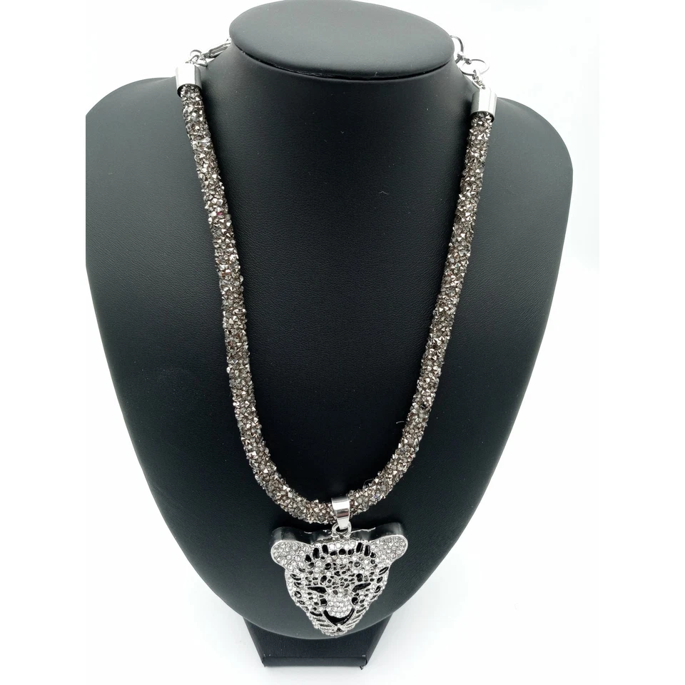 Amrita Singh Crystal-Studded Tiger Face Pendant New with Tags - Image 2 of 4