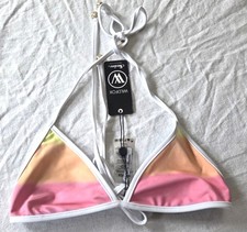 NWT Wildfox Small Ombre Reversible Rainbow Triangle Bikini Swim Top 130668