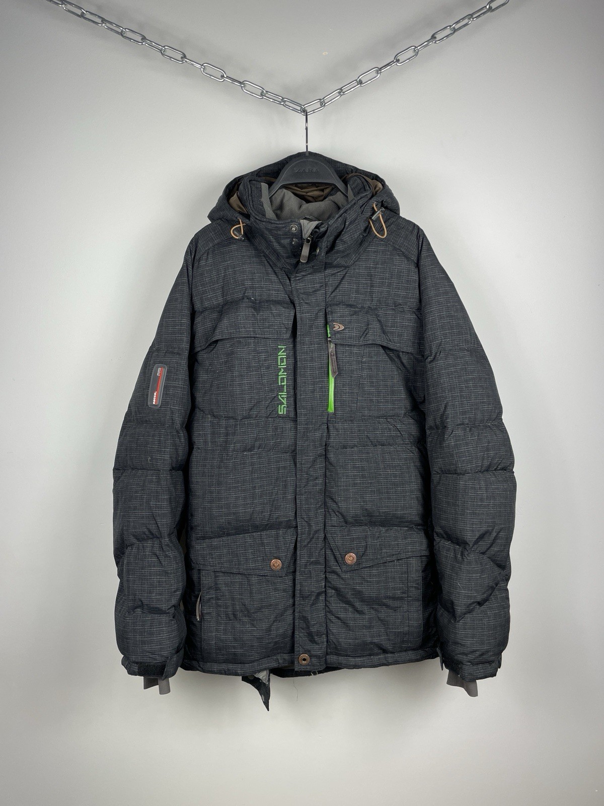 Piumino imbottito con cappuccio Salomon Recco vintage sci uomo taglia M