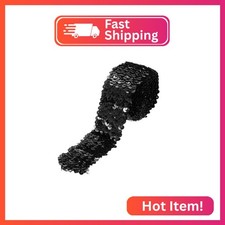 MECCANIXITY 2.2 Yards 2 Inch Elastic Sequins Trim 5 Row Flat Sequin Strip Paille