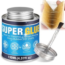 Super Glue 130ml with Brush All Purpose Strong Adhesive for Plastic Wood Metal