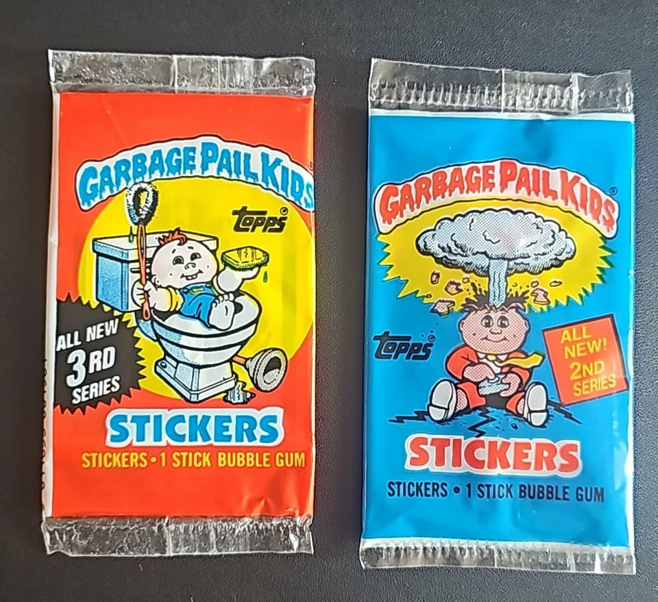 Garbage Pail Kids UK Original Serie 2 und 3 (1986) X2 versiegelte Sticker Packs - Bild 1 von 2