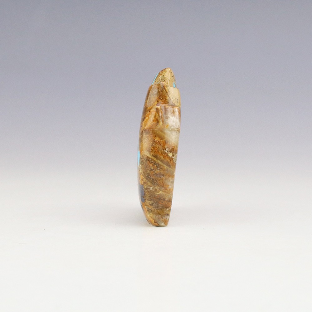 NATIVE AMERICAN ZUNI AMMONITE BEAR FETISH BY KENRIC LAIWAKETE