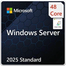Windows Server 2025 Standard Edition - 48 Core License w/ 50 User CALs