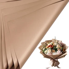 20 Sheets Flower Wrapping Paper - Waterproof Reversible Floral Bouquet Paper - B