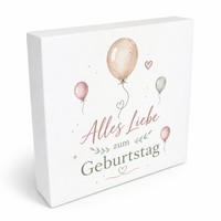 Holzbild In 20X20 Cm Alles Liebe Zum Geburtstag - Ballons Mit Spruch: Alles