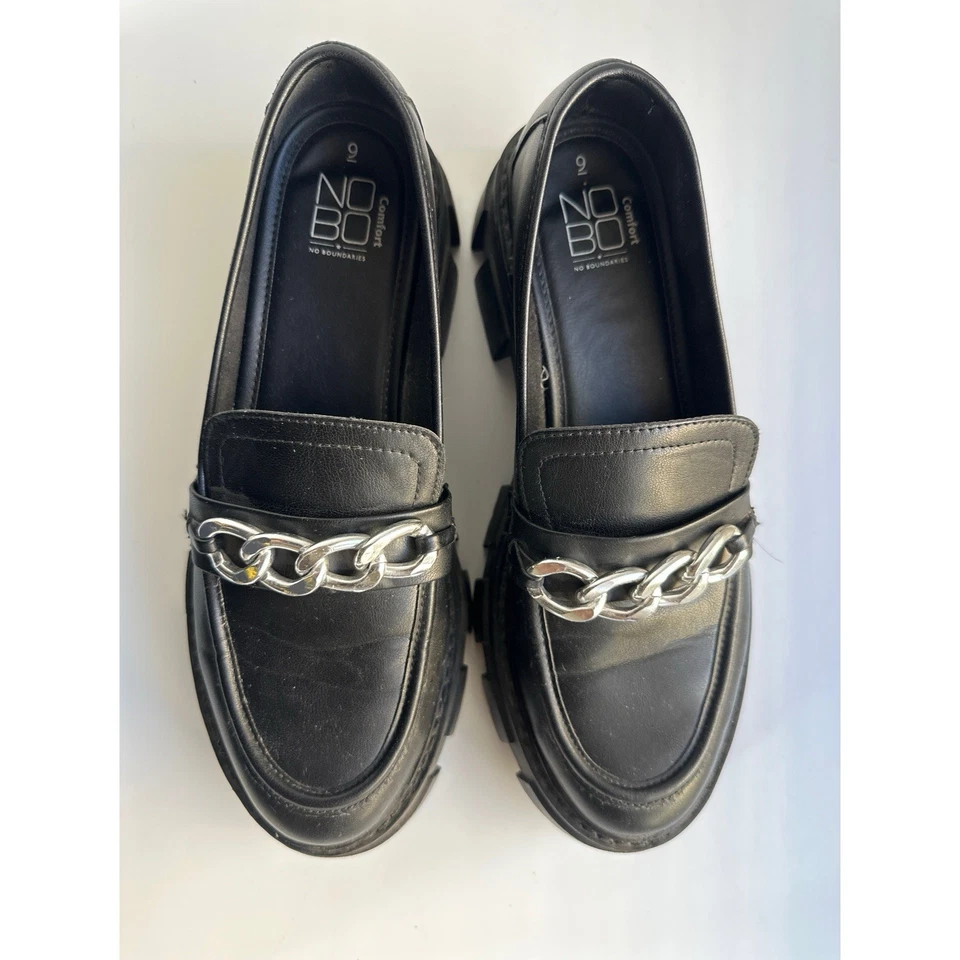 No Boundaries Chunky Y2K Slip On Chain Platform Women’s Loafers 9 - Image 3 of 4