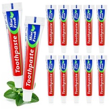 10 Tubes Bulk Travel Size Mini Toothpaste, 0.35 oz Mint Single Use 