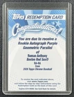 ROMAN ANTHONY 2026 TOPPS CHROME #RA-RA ROOKIE AUTO PURPLE GEO REFRACTOR RC /75