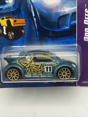 2007 Hot Wheels Volkswagen New Beetle Cup 39/180 - Teal - Pop-Offs