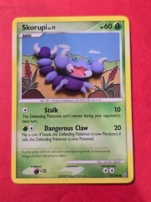 2008 Pokemon D and P Stormfront #73 Skorupi, C, NF/H, cd25
