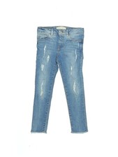 Zara Girls Distressed Light Blue Jeans Size 6 with Raw Hem