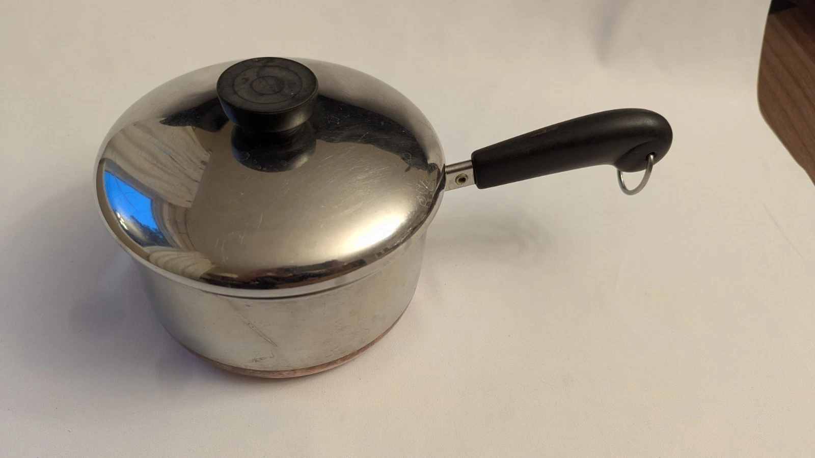 Vintage REVERE WARE 1 1/2 Qt. Copper Bottom Saucepan 1801 USA