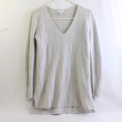 Old Navy Haut Tricot Col En V À Manches Longues Gris Clair Femme Taille S - Photo 1/4