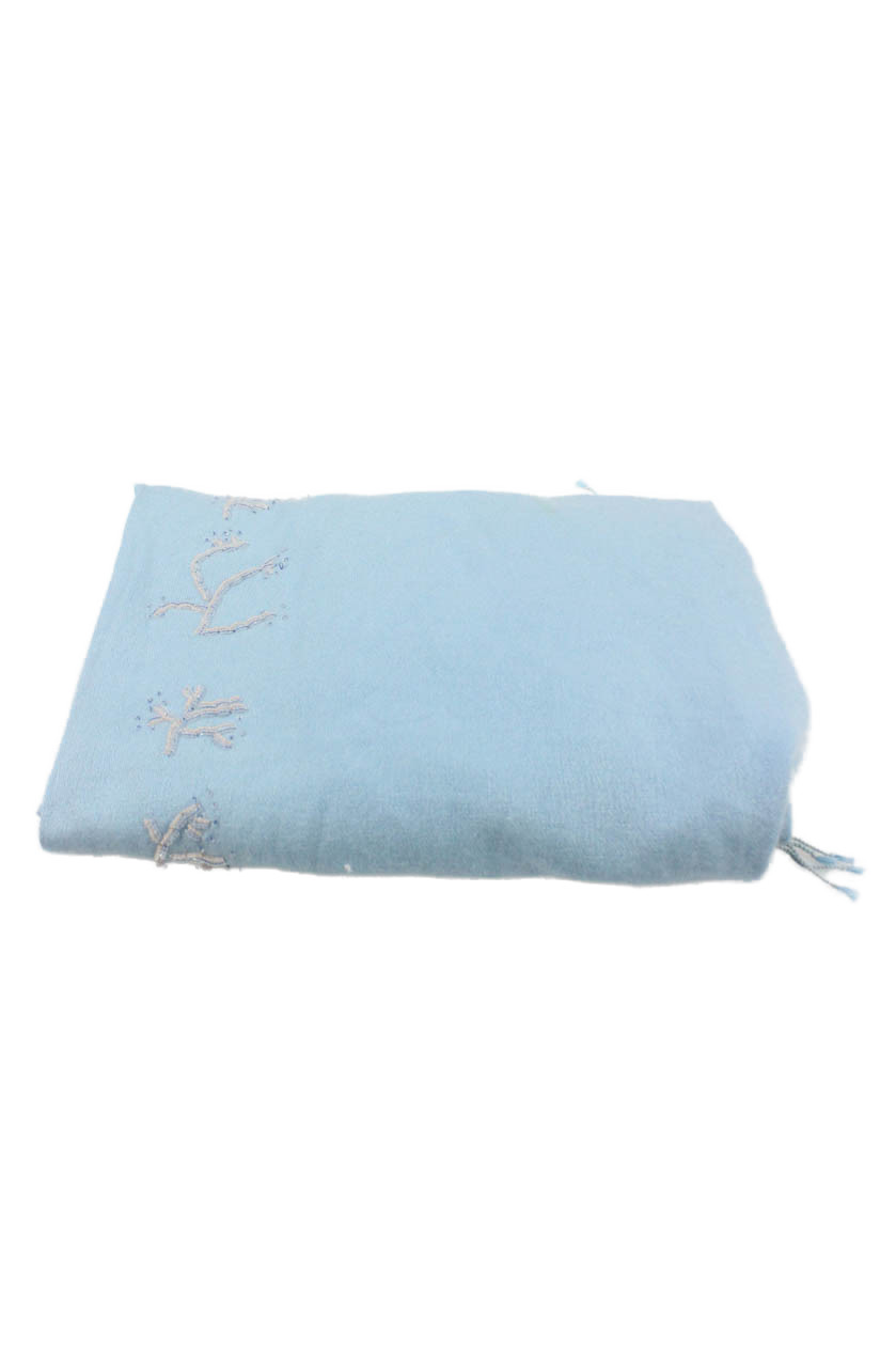 J. Mclaughlin Womens Cashmere Beaded Detail Scarf Sky BlueFree Shipping in US $100+ Orders | $6.95 Orders Below