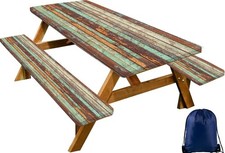 Picnic Table Cover With Bench Covers Elastic Edges Outdoor Tablecloth With Bag