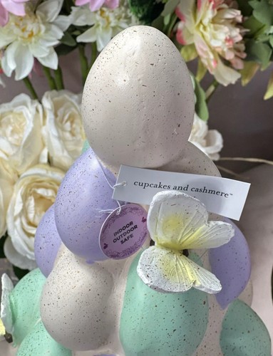 Pastel Easter egg topiary with butterflies 37’’ Outdoor/Indoor Decor - 第 2/2 張圖片