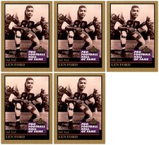 (5) 1991 ENOR Pro Football HOF #42 Len Ford Cleveland Browns Card Lot