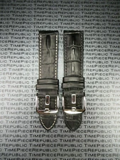 New 22mm Alligator Hornback Leather Watch Band Black Leather Strap for Montblanc