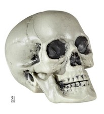 TOTENKOPF HALLOWEEN DEKO SCHÄDEL AUS KUNSTSTOFF 21 CM NEU