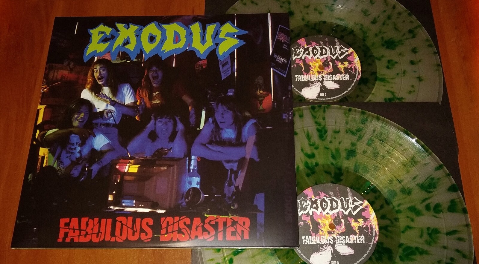 EXODUS FABULOUS DISASTER 2x LP *RARE* GREEN SPLATTER VINYL BOB PRESS 2008 New