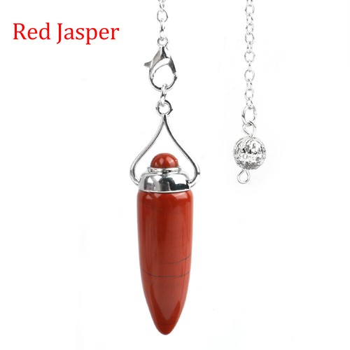 Natural Crystal Bullet Point Pendant Cone Chakra Chain Pendulum Stone Dowsing - Picture 21 of 23