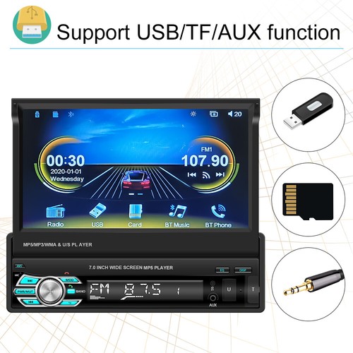 Single 1Din 7 Zoll Autoradio Apple CarPlay/Android Auto Touchscreen Bluetooth FM - Bild 8 von 19