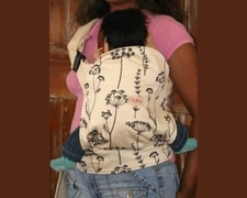 NEW Organic Cotton Ellaroo Mei Tai Hip Baby Carrier Black  White Wildflower