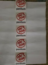 Vintage Lot of 10 pc Giant Red Intel inside Pentium stickers approx 13 X 10 cm