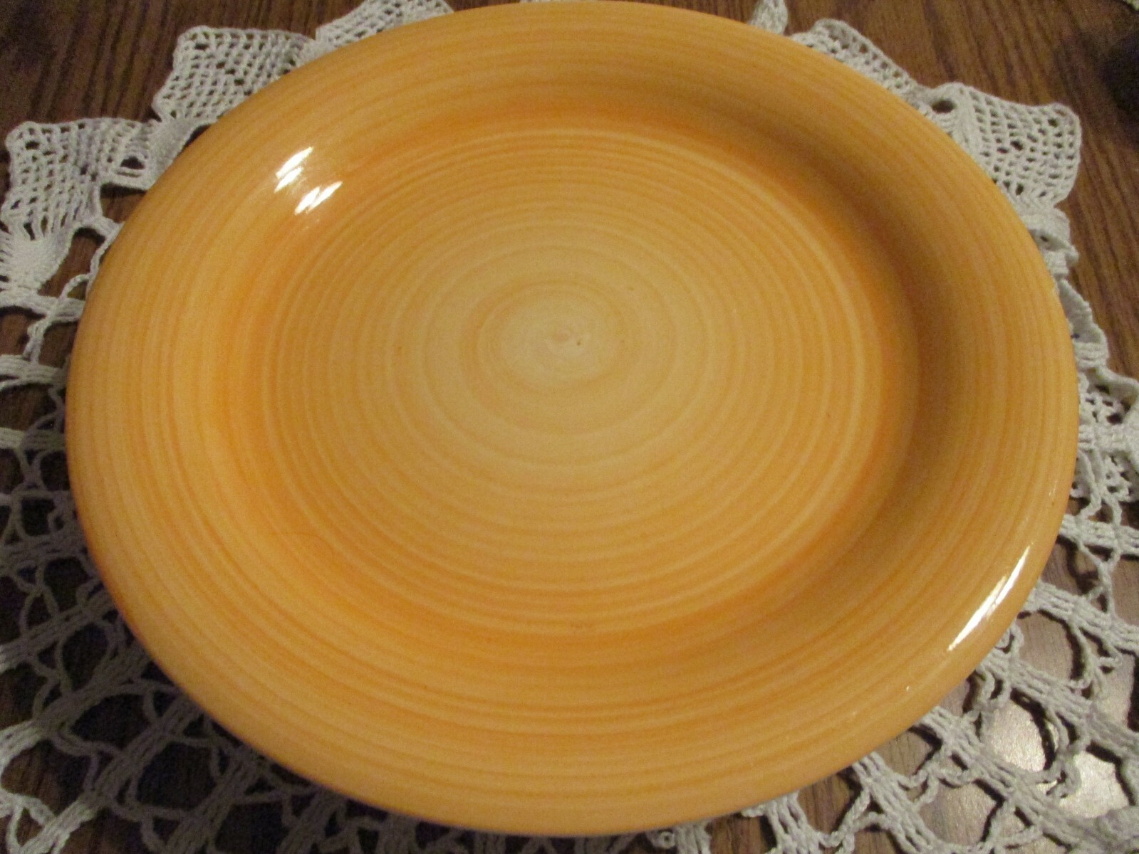 Tabletops Unlimited SPIRALE Hand Painted Collection Orange 10 1/2