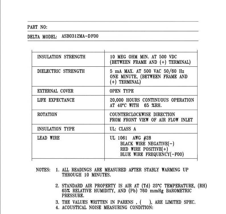 Delta 3-Pin Fan - ASB0312MA-DF00 - 30mm x 30mm x 10mm - PWM - Image 3 of 4