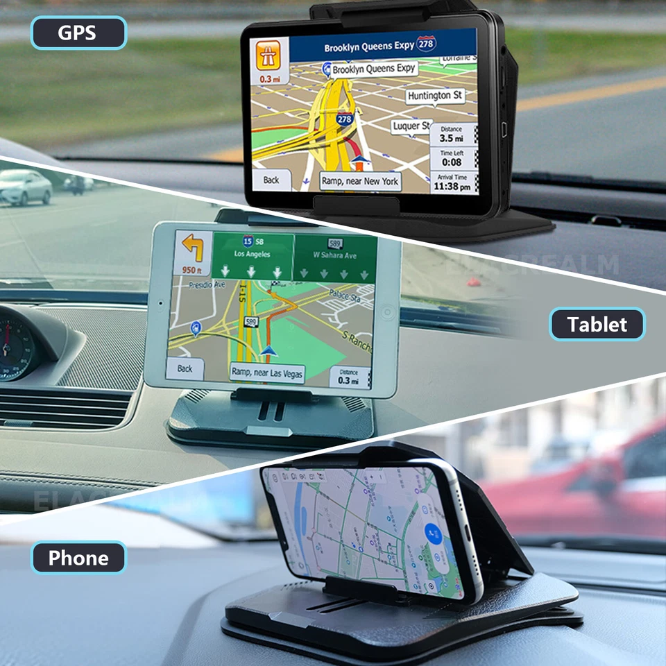 3 in 1 Car Dashboard Holder Cellphone GPS Tablet Mount Stand for iPhone Samsung - Image 4 of 4