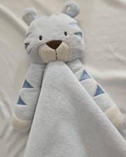 Unbranded Baby Blue Tiger or Bear Lovey With Long Arms soft velour satin