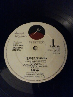 Bread - The Best Of Bread LP Vinyl Record - K 42115