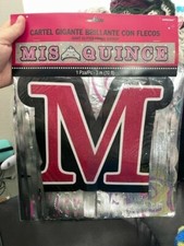 Mis Quince Anos Pink Black Modern 15th Birthday Party Decoration Fringe Banner