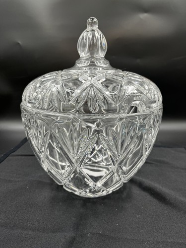 Walther Glass Cut Crystal Large Clear Lidded Punch Bowl with Server Slot - Picture 3 of 15