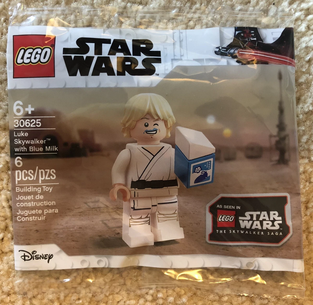 Unopened Lego Star Wars 30625 Luke Skywalker w Blue Milk polybag