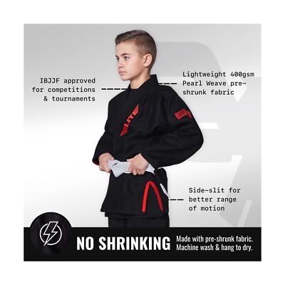 Elite Sports IBJJF Ultra Light BJJ Brazilian Jiu Jitsu Gi for Kids