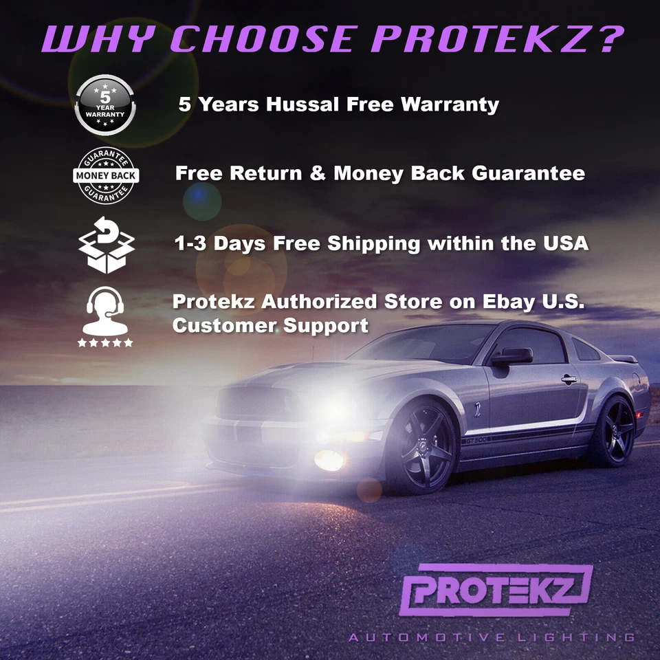 Комплект светодиодных ксеноновых фар Protekz H4 9003 HB2 для 93–97 Honda Civic del Sol Hi&Lo - Изображение 2 из 4