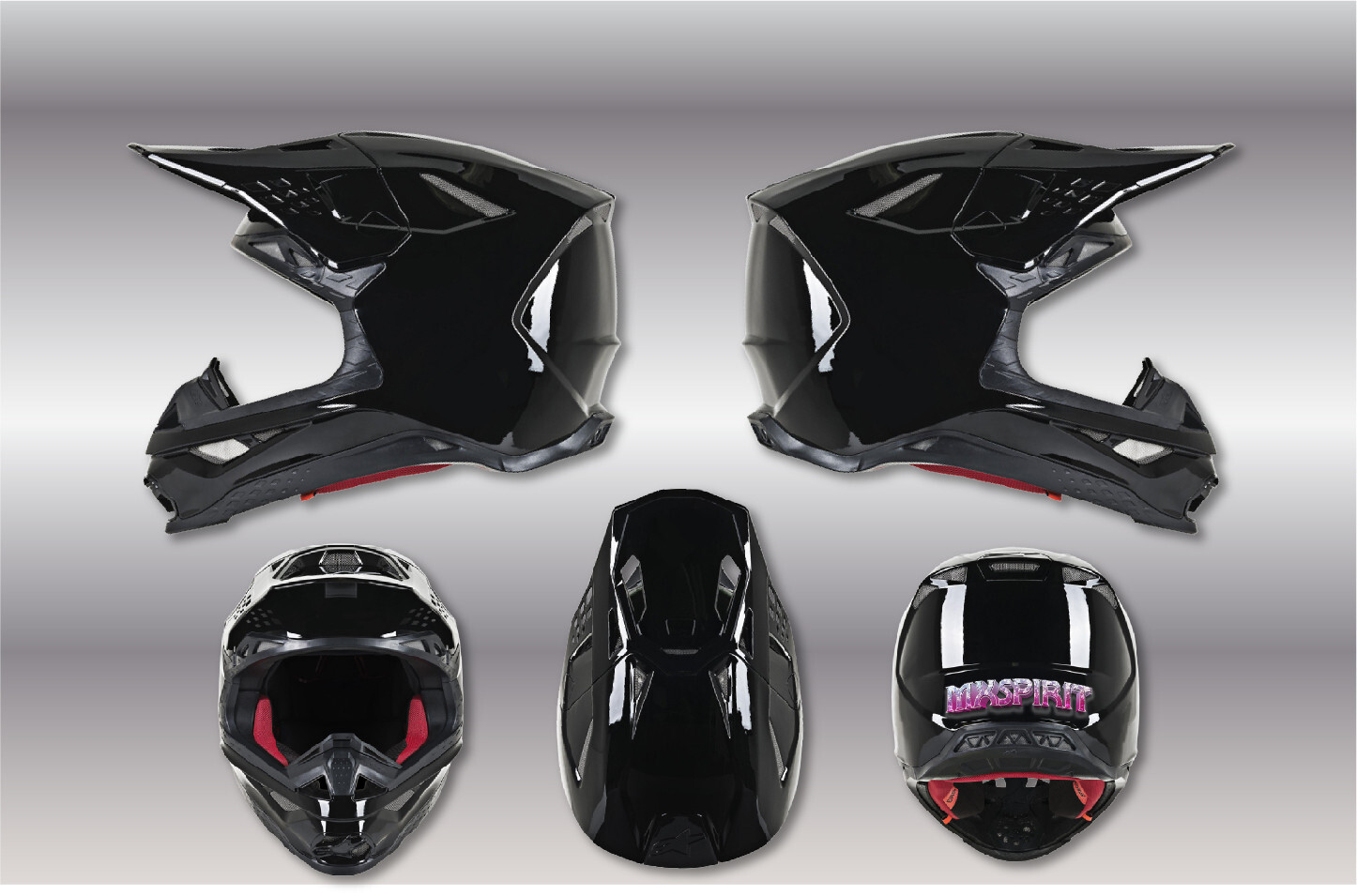 Maquette graphique pour casque Alpinestars MS8 et MS10 en format PSD haute résolution
