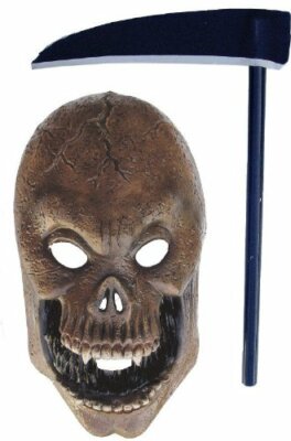 Grim Reaper Accessory Kit Skull Mask and Scythe Cuff with Chain