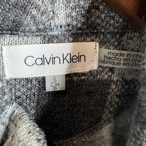 Calvin Klein Women's Glenn Plaid Knit Full Zip Sleeveless Black/Gray Size Small - Picture 5 of 11
