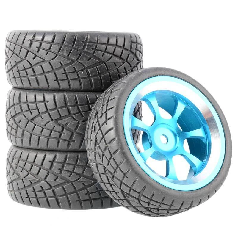 1/10 Onroad Rc Car Alloy Wheels Rubber Tires For Traxxas 4tec Kyosho Fazer - Image 3 of 4